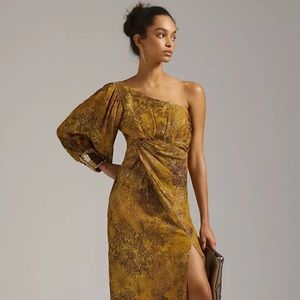 Anthropologie Nirmooha One Shoulder Shine Dress